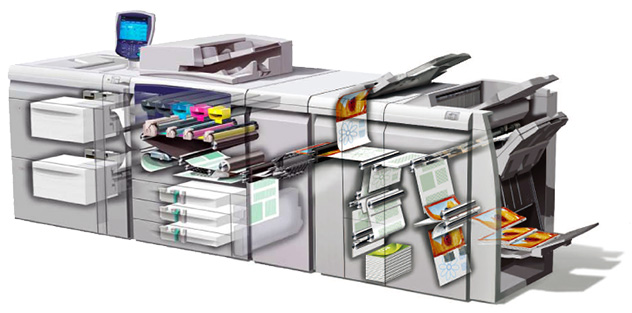 Diagram of a digital printer.